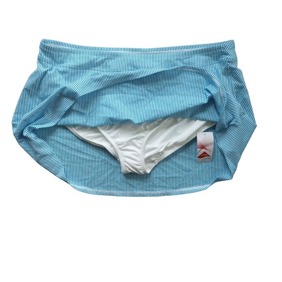 NWT Land's End Women's Turquoise Striped Swim Skirt Multiple Sizes Beach Pool - Picture 2 of 6